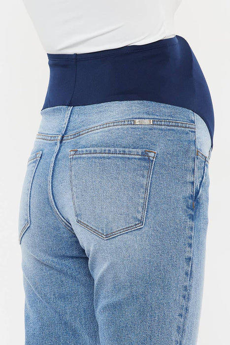 Medium Wash Maternity Boyfriend Jeans