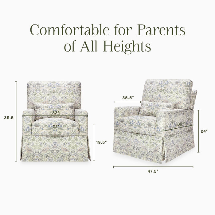 Morris & Co. x Namesake Crawford Pillowback Comfort Swivel Glider