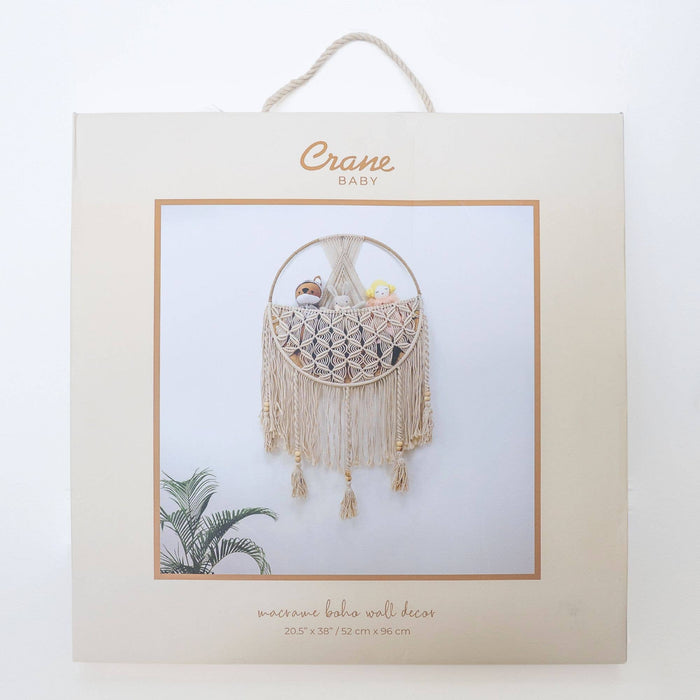 Charlie Farmhouse Macrame Boho Toy Storage with Tassels