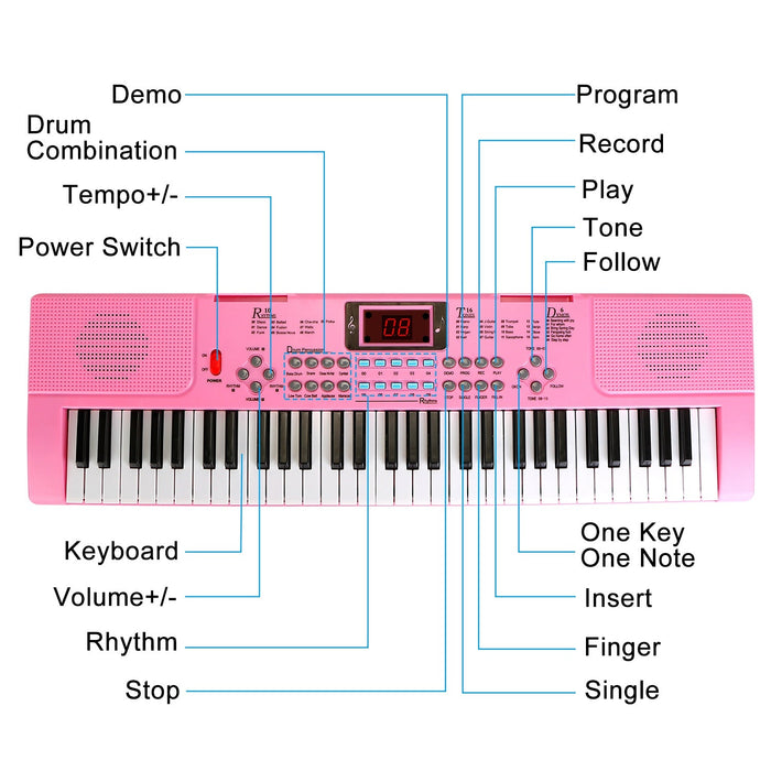 GBruno 61 Keys Digital Music Electronic Keyboard