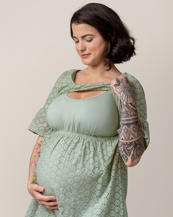 Dahlia Eyelet Maternity & Nursing Dress