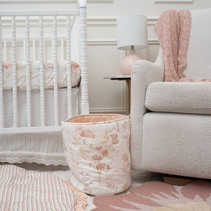 Violet Quilted Nursery Storage Bin
