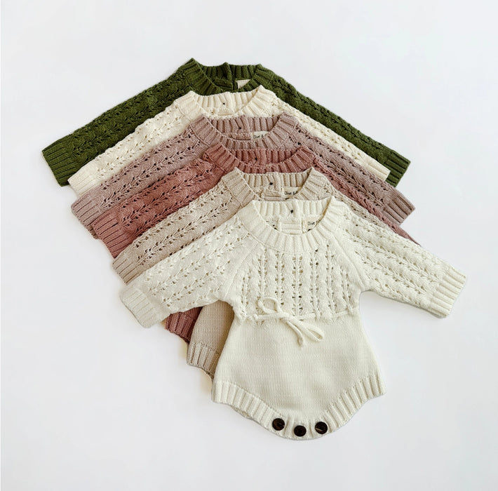 Mauve Zoya Knitted Sweater Romper