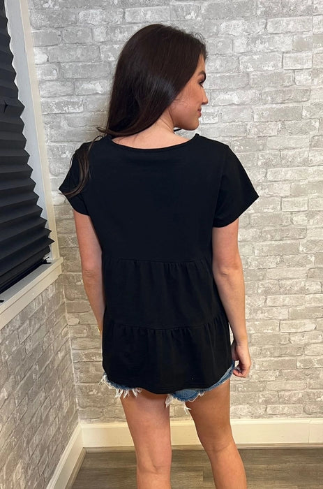 Black Ruffle Nursing Tee