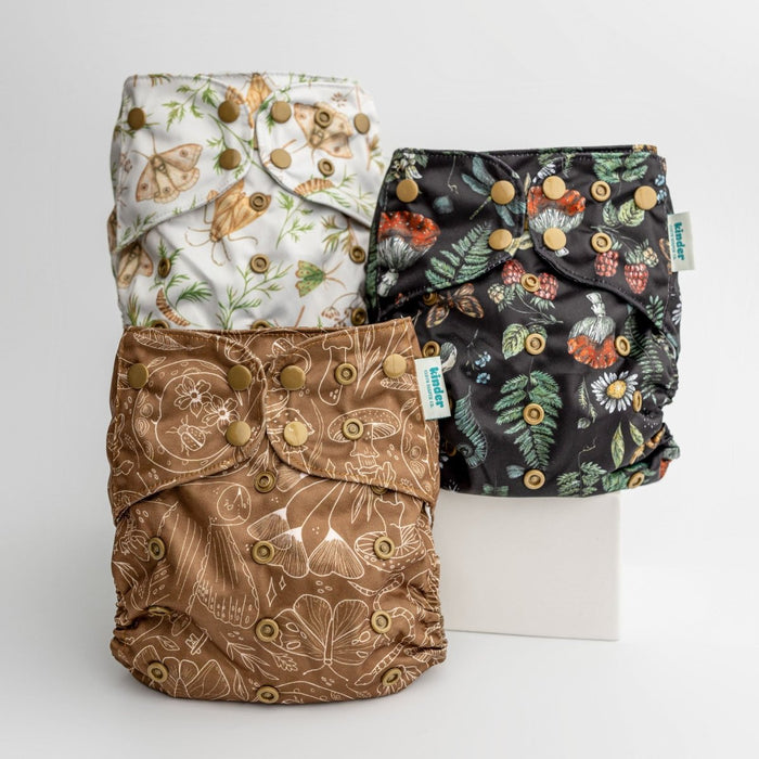 Animals and Insects: Essentials Pocket Cloth Diaper with Athletic Wicking Jersey, Grows with your Baby