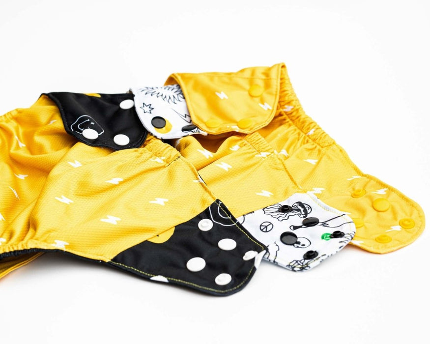 Space and Sky: Essentials Pocket Cloth Diaper with Athletic Wicking Jersey, Grows with your Baby