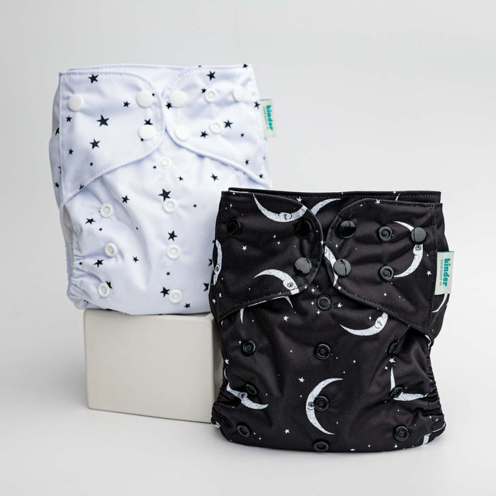 Space and Sky: Essentials Pocket Cloth Diaper with Athletic Wicking Jersey, Grows with your Baby