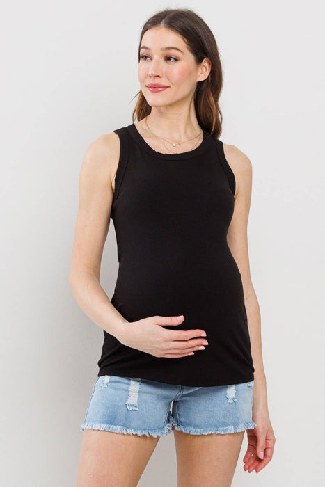 Scoop Neck Ribbed Maternity Tank Top