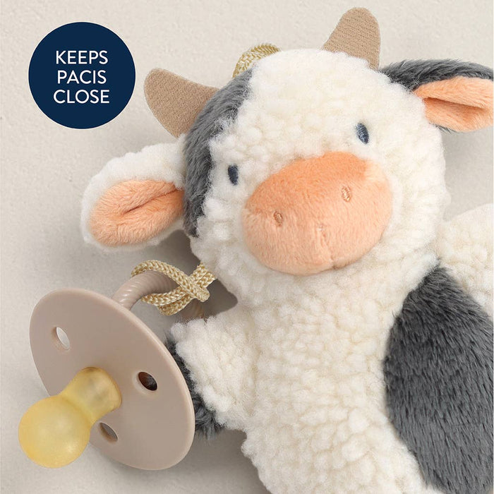 Cow Bitzy Pal Natural Rubber Pacifier & Plush