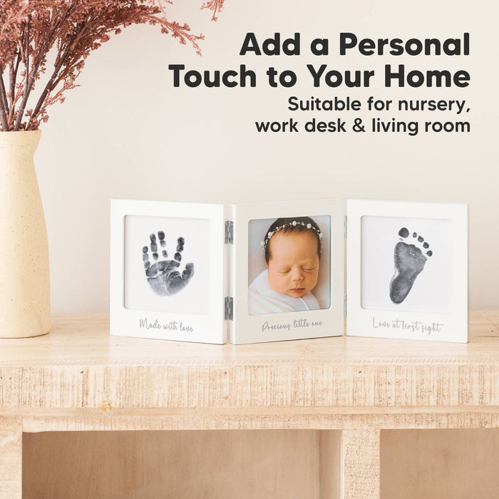 KeaBabies - Fond Inkless Baby Handprint and Footprint Kit, Newborn Gifts: White/Silver