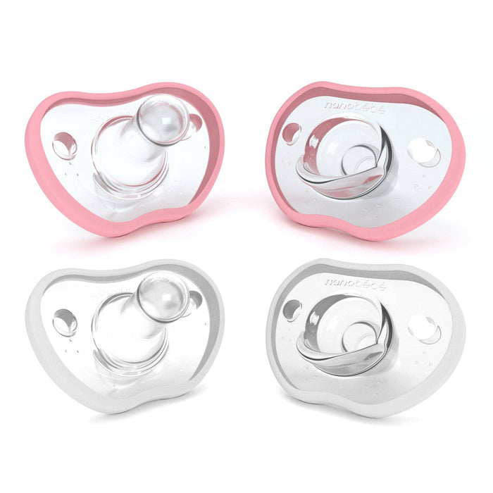 Pink/White Flexy Pacifiers: 0-3 Months - 4-Pack