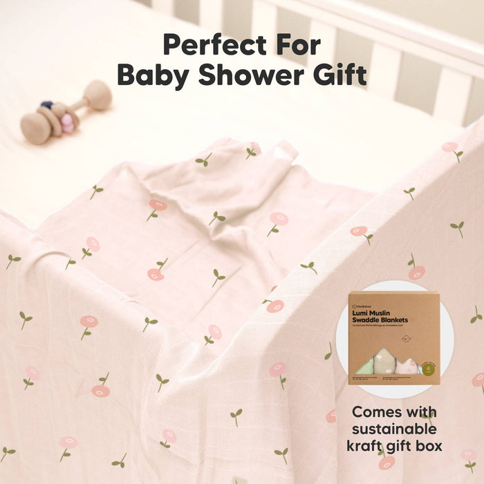 KeaBabies Lumi Muslin Swaddle Blankets