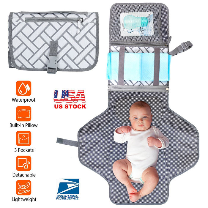 Foldable Baby Diaper Changing Pad Portable Diaper Changing Station Waterproof Nappy Changing Travel Mat