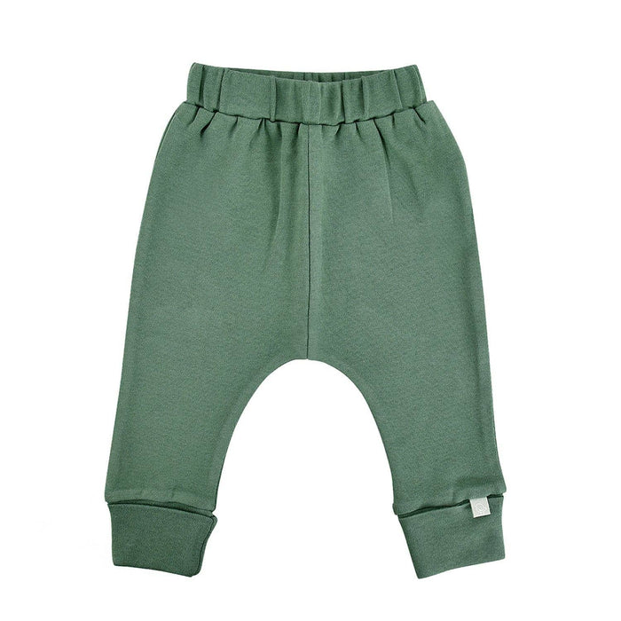 Cuffed pants organic baby| Basil green
