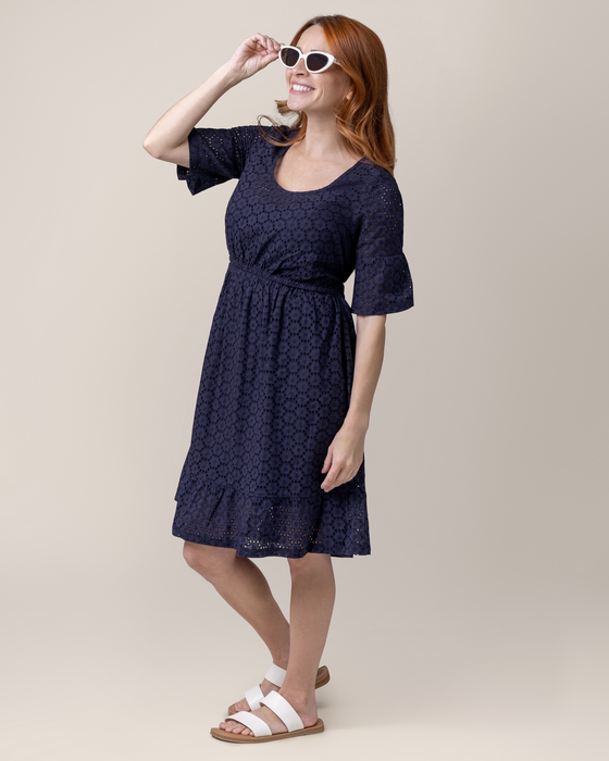Dahlia Eyelet Maternity & Nursing Dress