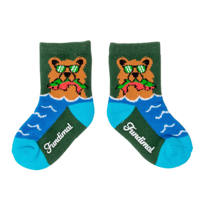 Toddler Bear Salmon Socks