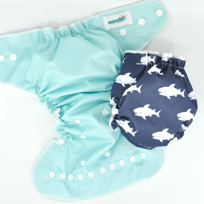 Tame Teal Cheeky Cloth One Size Reusable Swim Diaper