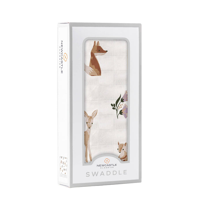 Sierra Fox and Deer Cotton Swaddle
