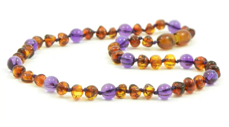 Polished Baltic Amber & Gemstone Necklace