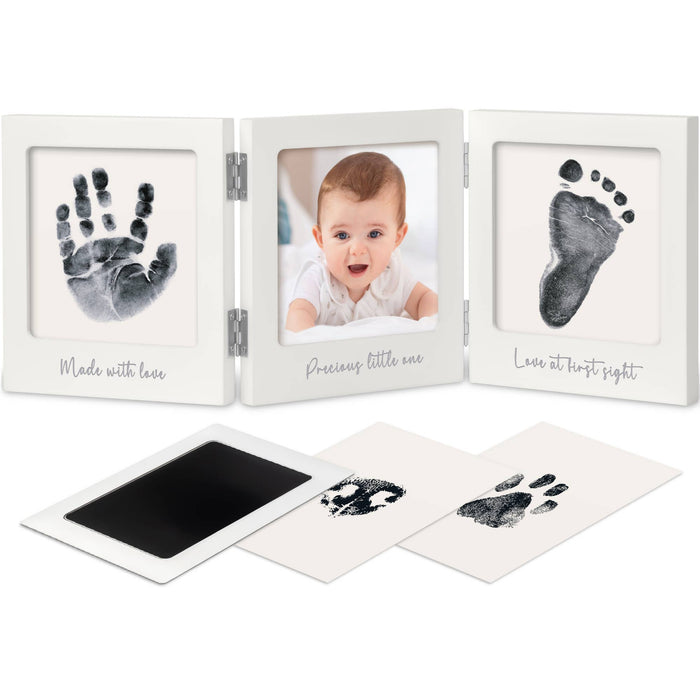 KeaBabies - Fond Inkless Baby Handprint and Footprint Kit, Newborn Gifts: White/Silver