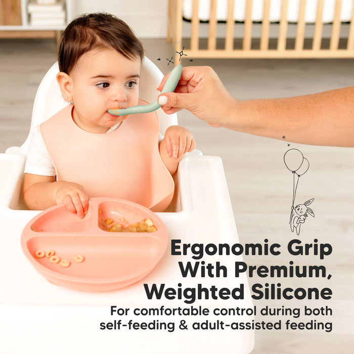 3-Pack Prep Silicone Baby Spoons for Toddlers 6-24 months