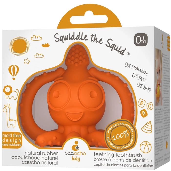 Sqwiddle the Squid: Natural Rubber Teether/Gum Massager