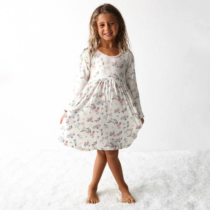 Fall Florals Cream Dress