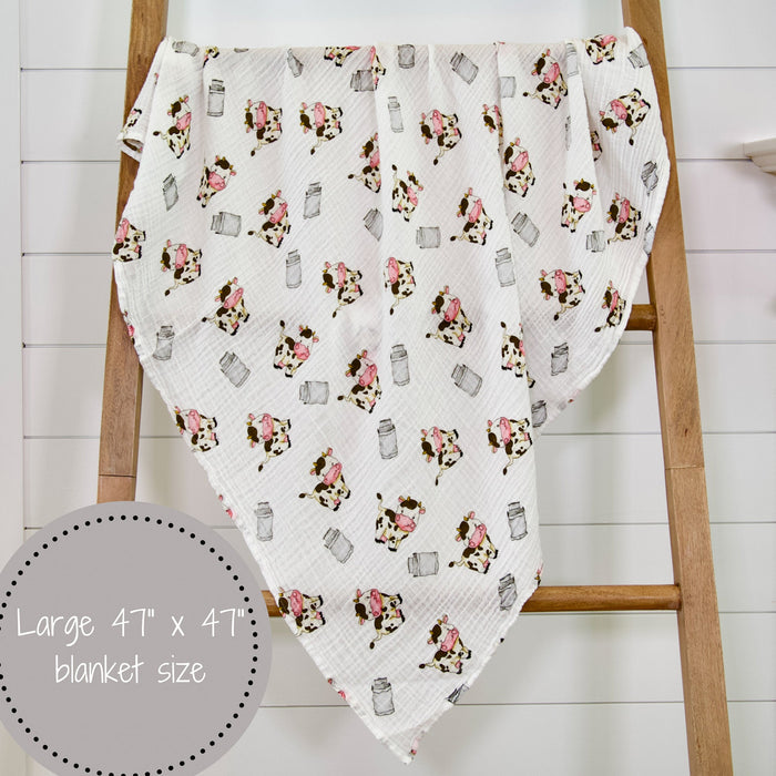 The Cow Goes MOO Swaddle Blanket