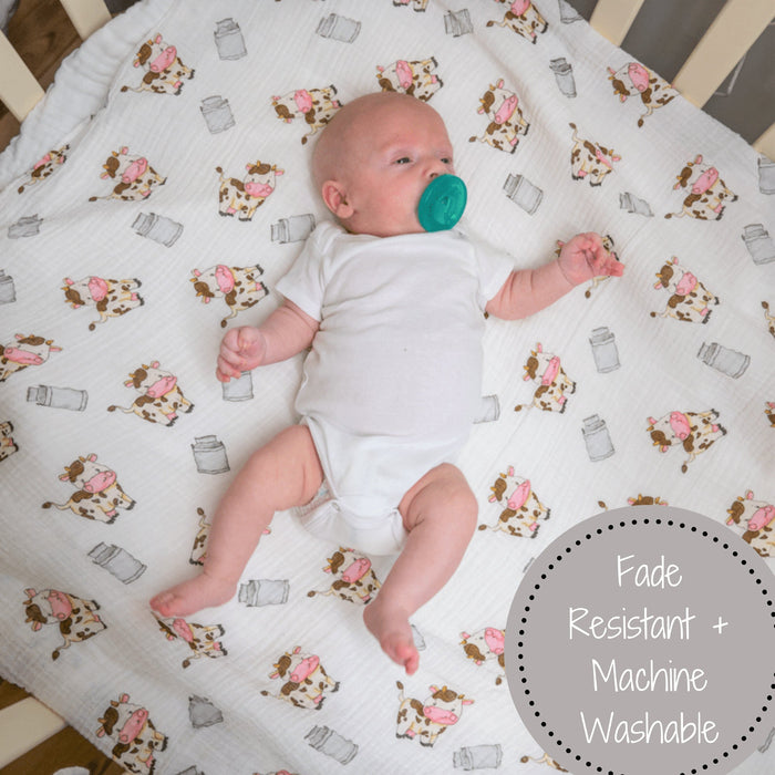 The Cow Goes MOO Swaddle Blanket