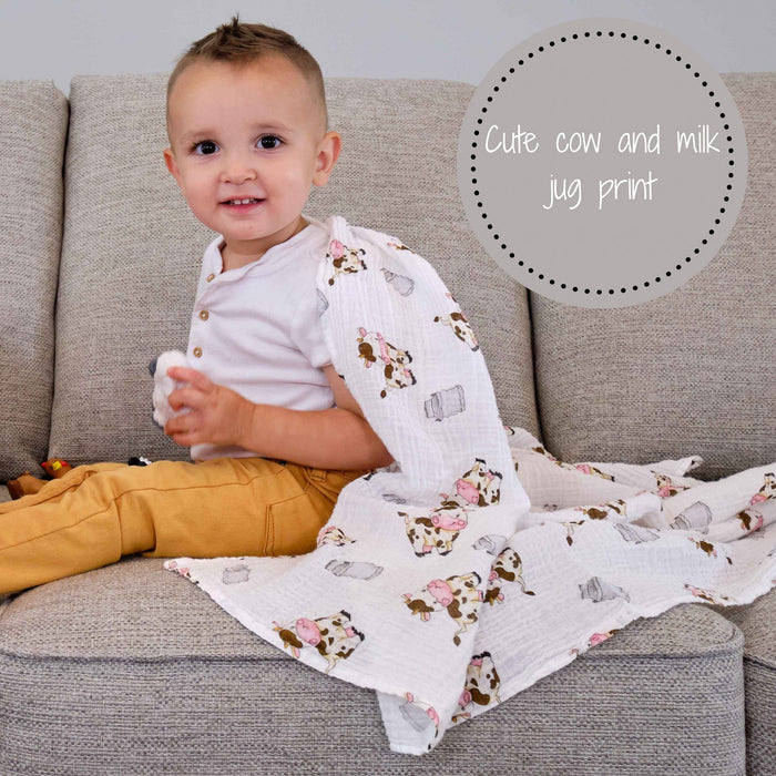 The Cow Goes MOO Swaddle Blanket