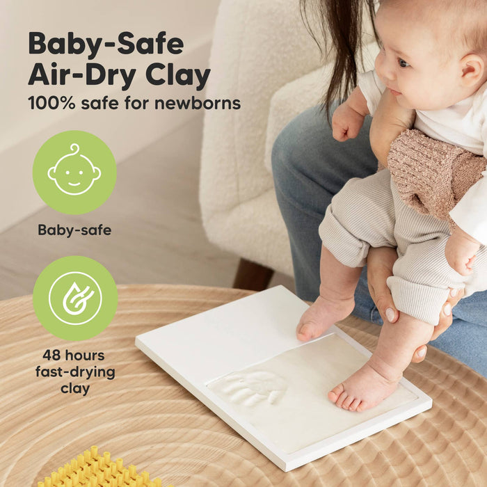 Baby Handprint, Footprint Keepsake Solo Frame: Alpine White