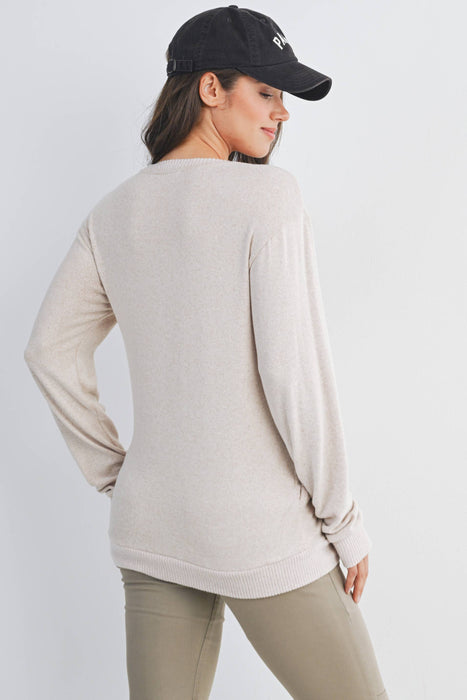 V-Neck Double Layer Maternity Nursing Pullover Top