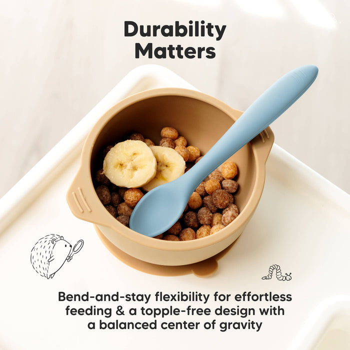 3-Pack Prep Silicone Baby Spoons for Toddlers 6-24 months