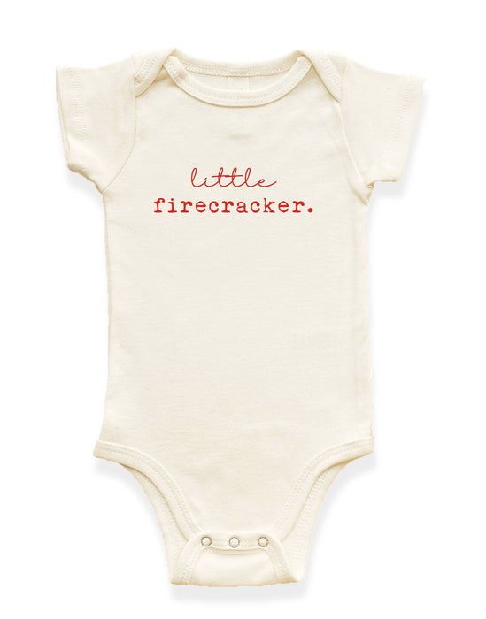 Little Firecracker Organic Cotton Short Sleeve Baby Bodysuit