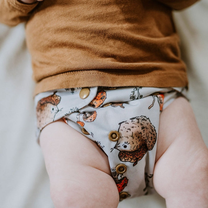 Animals and Insects: Essentials Pocket Cloth Diaper with Athletic Wicking Jersey, Grows with your Baby