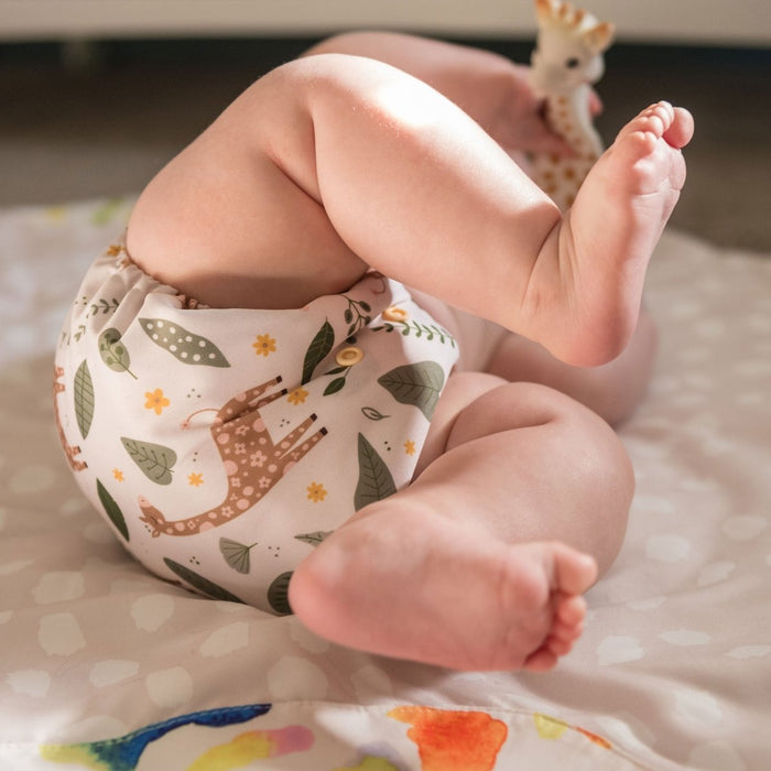 Animals and Insects: Essentials Pocket Cloth Diaper with Athletic Wicking Jersey, Grows with your Baby
