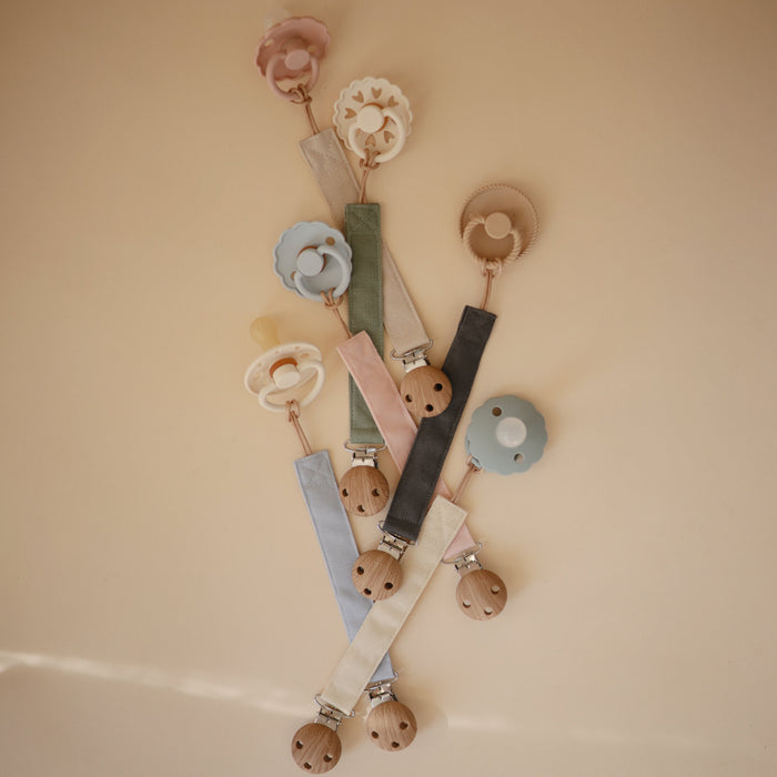 Linen Pacifier Clip 2-Pack - Nature Baby Outfitter