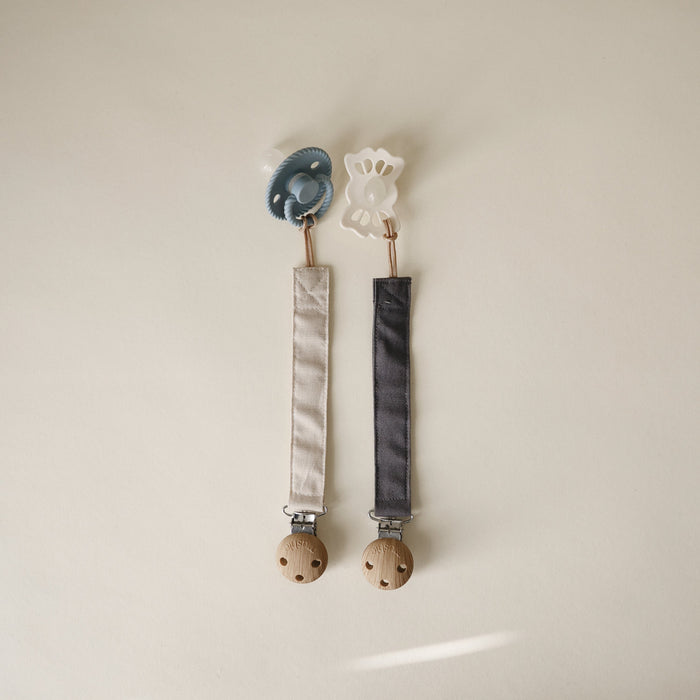 Linen Pacifier Clip 2-Pack - Nature Baby Outfitter