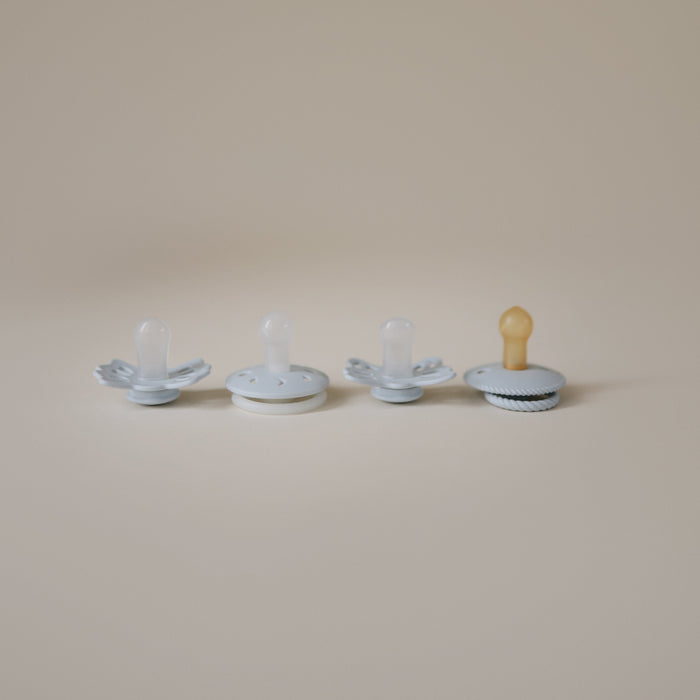 FRIGG Baby's First Pacifier Moonlight Sailing (Powder Blue) 4-Pack - Nature Baby Outfitter