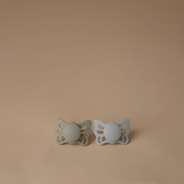 FRIGG Butterfly Anatomical Silicone Pacifier 2-Pack (0-6 Months) - Nature Baby Outfitter