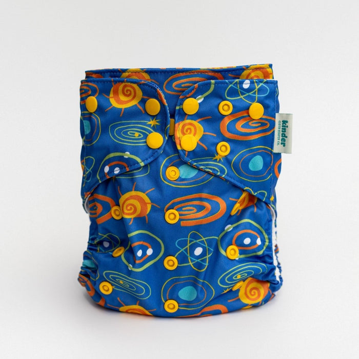 Space and Sky: Essentials Pocket Cloth Diaper with Athletic Wicking Jersey, Grows with your Baby