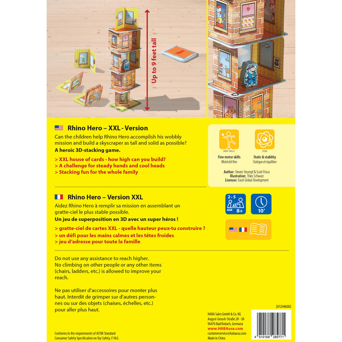 Giant Rhino Hero XXL Stacking Cards Game - Nature Baby Outfitter