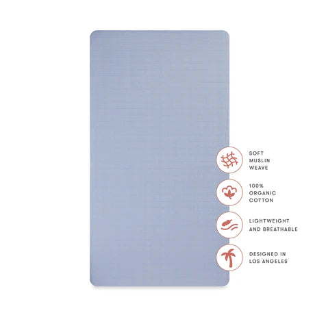 Dewdrop Organic Muslin Crib Sheet