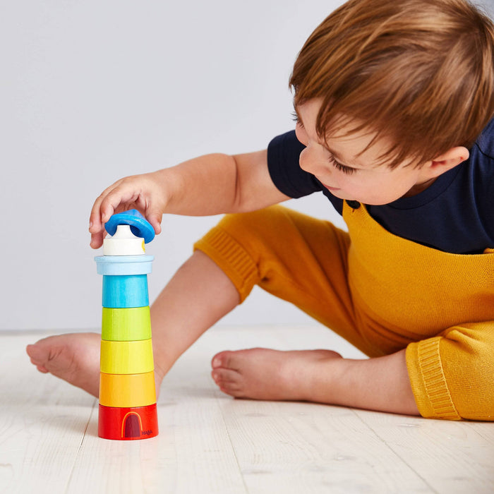 Lighthouse Wooden Rainbow Stacker - Nature Baby Outfitter