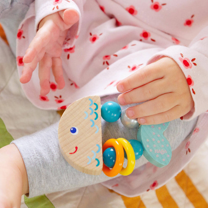 Rattlefish Wooden Baby Rattle - Nature Baby Outfitter