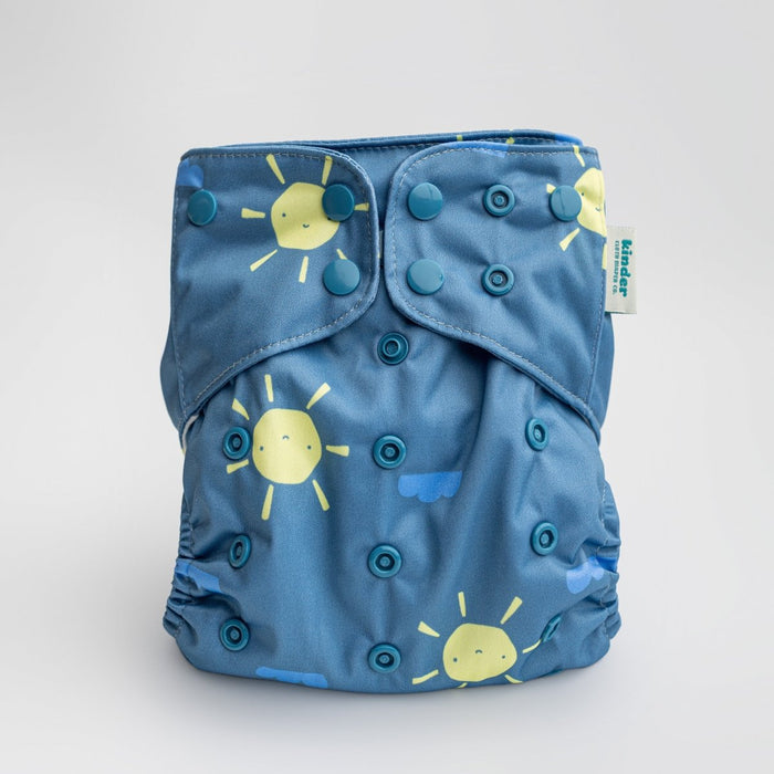 Space and Sky: Essentials Pocket Cloth Diaper with Athletic Wicking Jersey, Grows with your Baby