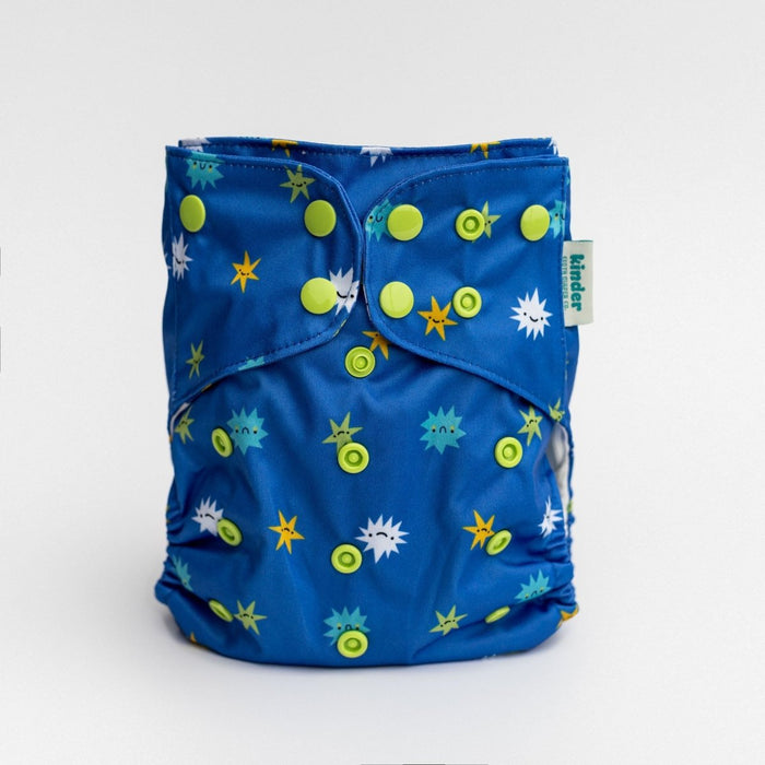 Space and Sky: Essentials Pocket Cloth Diaper with Athletic Wicking Jersey, Grows with your Baby