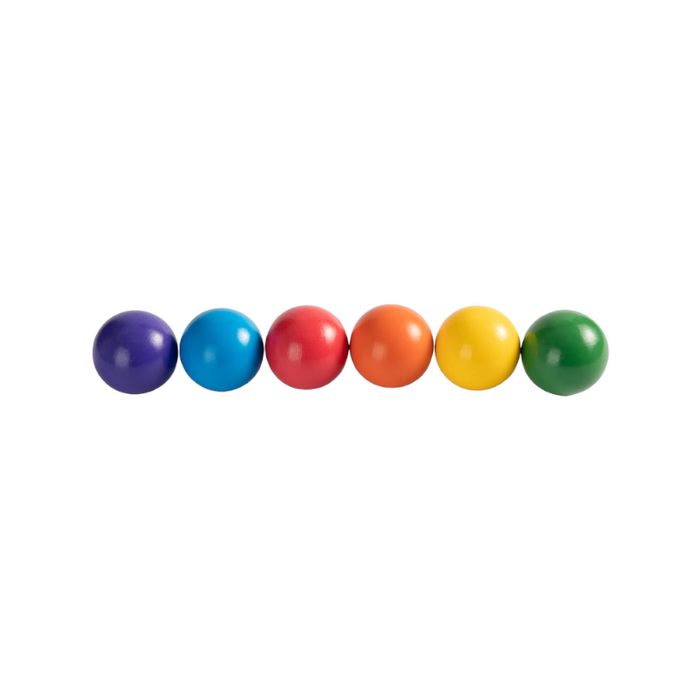 **Pre-order (Ships in 1-2 Weeks)**6-Piece Rainbow Wooden Balls – 1.8" Diameter