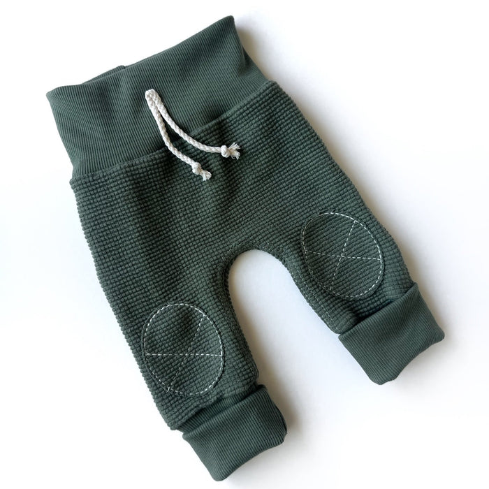 Forest Green Waffle Knee Patch Joggers