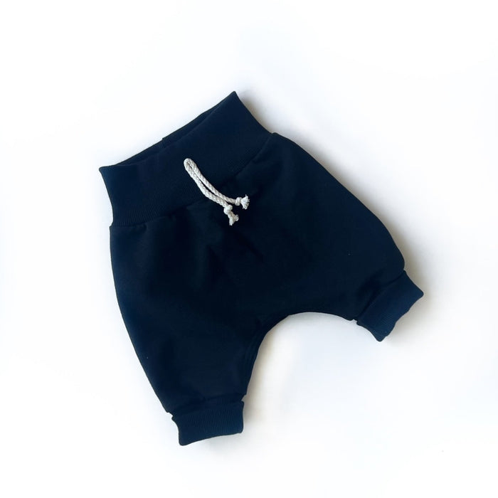 Black French Terry Harem Pants
